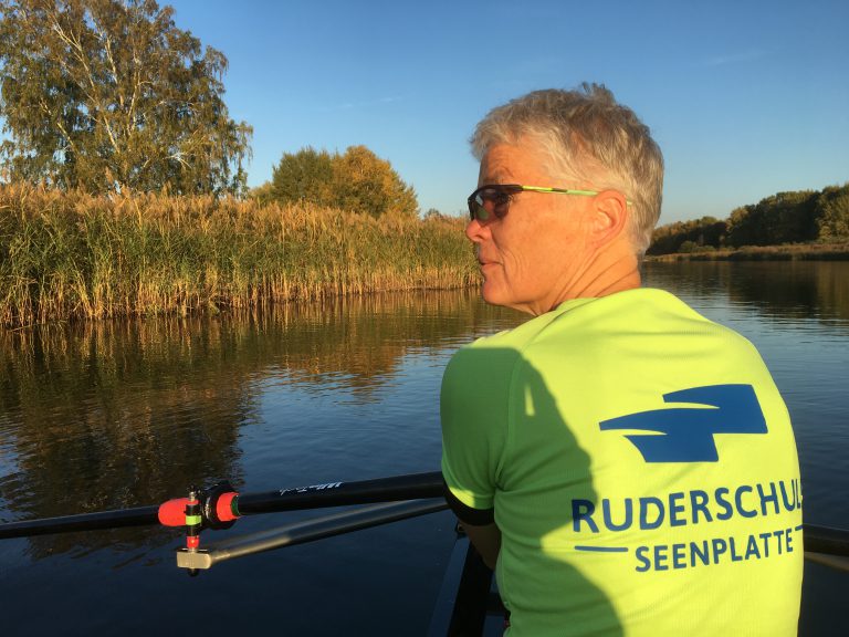 Barbara enjoying October on the water